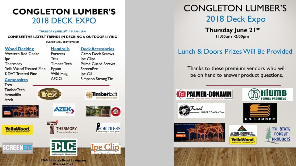 webad expo Congleton Lumber & Design Center